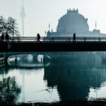 city, berlin, haze, people, bridge, flow, silhouette, fog, morning mood, berlin, berlin, berlin, berlin, berlin