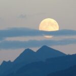 full moon, moon, super moon, clouds of clouds, nature, dusk, shades of color, mountains, heaven, night